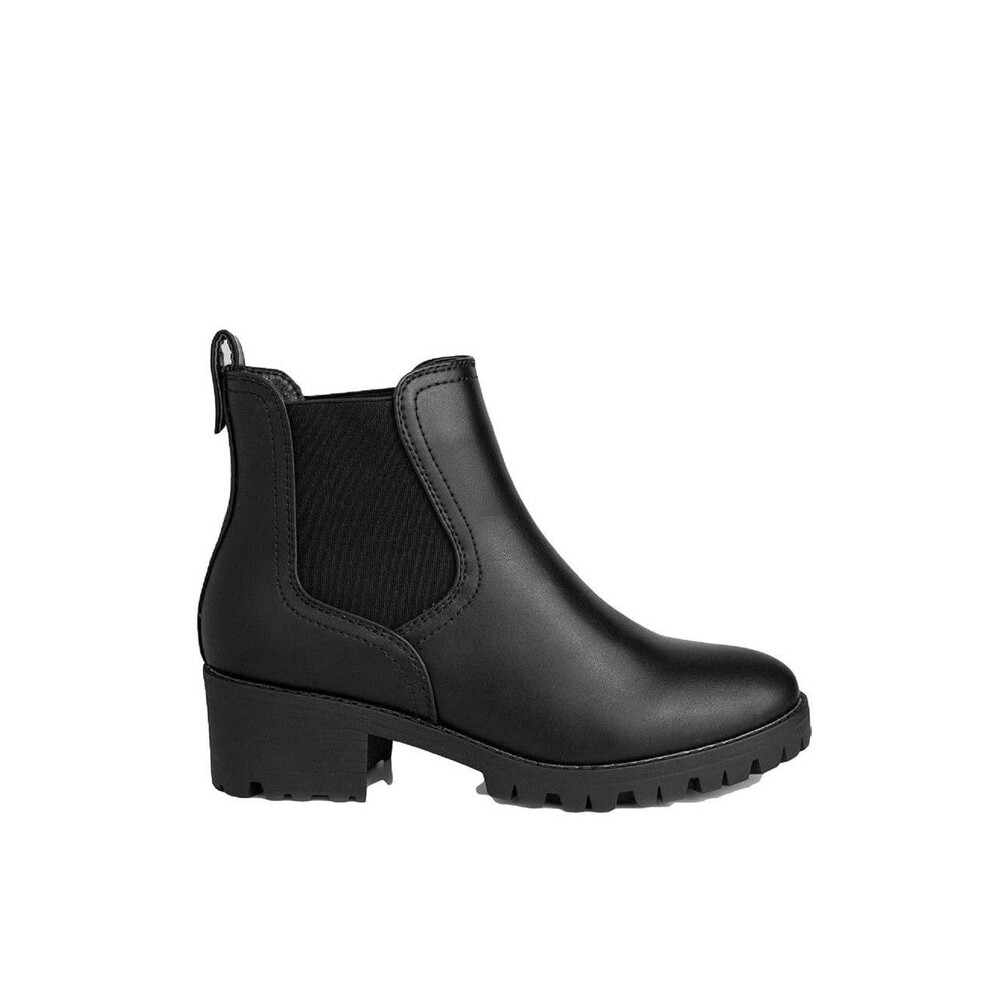 Sugar Womens 6.5 M Black Kelce Faux Leather Block Heel Ankle Booties NIB KL1